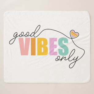 Goede vibes alleen regenbooghart sherpa deken
