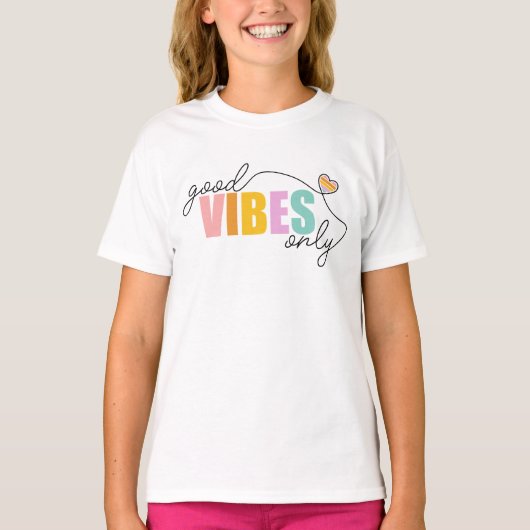 Goede vibes alleen regenbooghart t-shirt (Voorkant)