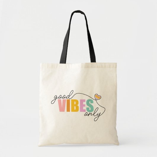 Goede vibes alleen regenbooghart tote bag (Voorkant)