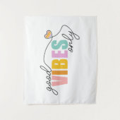 Goede vibes alleen regenbooghart wandkleed (Voorkant)