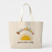 Goede vibes alleen retro zonneschijn grote tote bag (Achterkant)