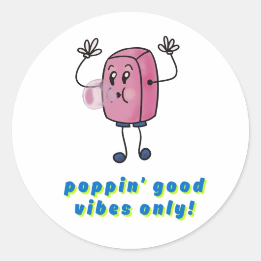 Goede Vibes alleen ronde Sticker (Voorkant)