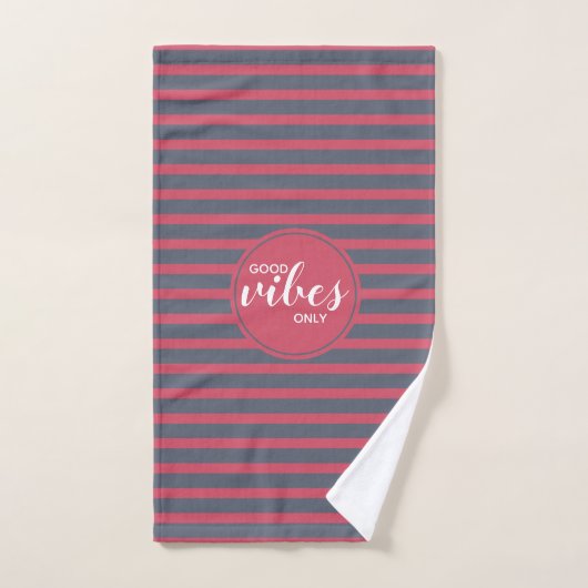 Goede vibes alleen roze en blauwe typografie oefen handdoek (Handdoek)
