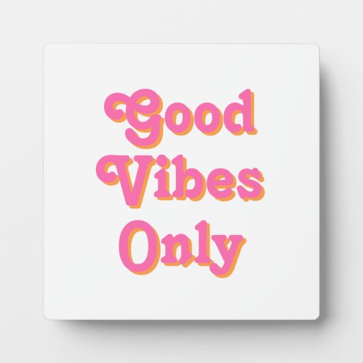 Goede Vibes Alleen roze oranje wit Fotoplaat (Voorkant)