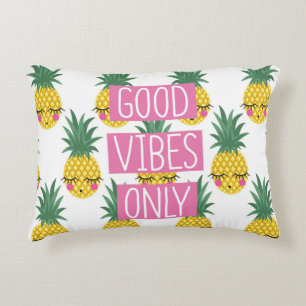 Goede Vibes Ananassen Zomer Patroon Accent Kussen