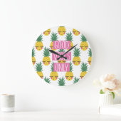 Goede Vibes Ananassen Zomer Patroon Grote Klok (Huis)