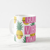 Goede Vibes Ananassen Zomer Patroon Koffiemok (Voorkant links)
