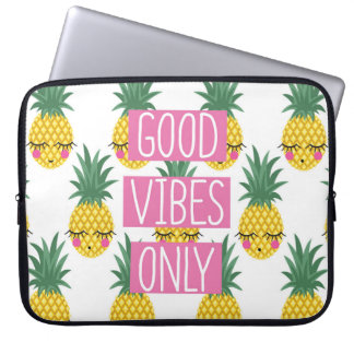 Goede Vibes Ananassen Zomer Patroon Laptop Sleeve