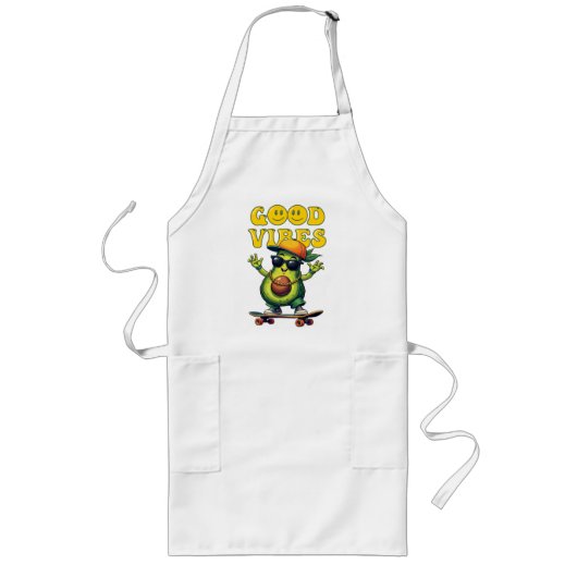 Goede vibes Avocado Lang Schort (Voorkant)