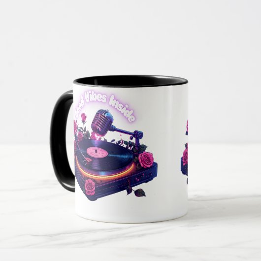 Goede vibes binnen - Mok voor positieve energie (Voorkant links)