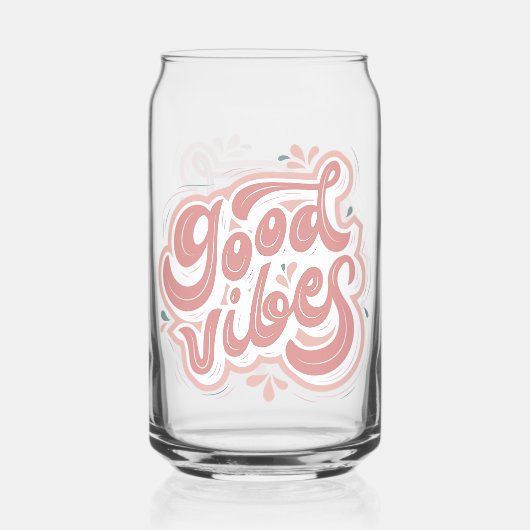 Goede Vibes Blikvorm Glas (Voorkant)