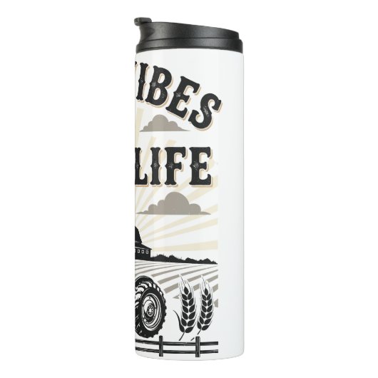 Goede vibes & Boerderij leven Thermosbeker (Geroteerd rechts)