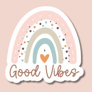 Goede Vibes Boho regenboog waterdicht Sticker