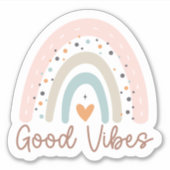 Goede Vibes Boho regenboog waterdicht Sticker (Voorkant)