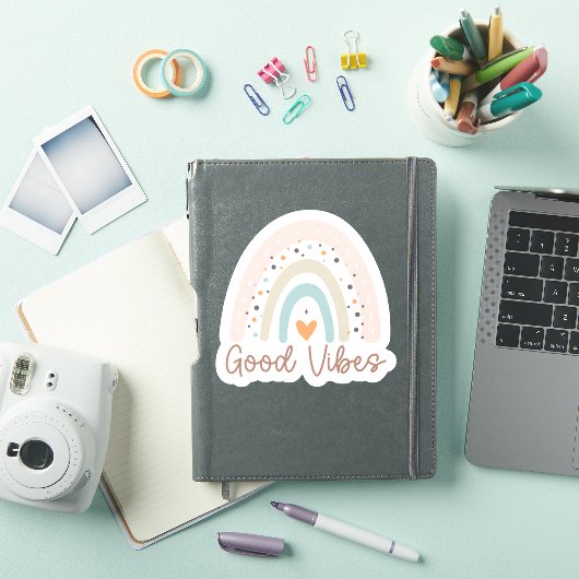 Goede Vibes Boho regenboog waterdicht Sticker (iPad Cover)