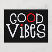 Goede Vibes Bold Typografie Positiviteit Wit Rood Briefkaart (Voorkant)