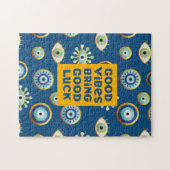 Goede Vibes brengt een goede Luck kwaadaardige oog Legpuzzel (Horizontaal)