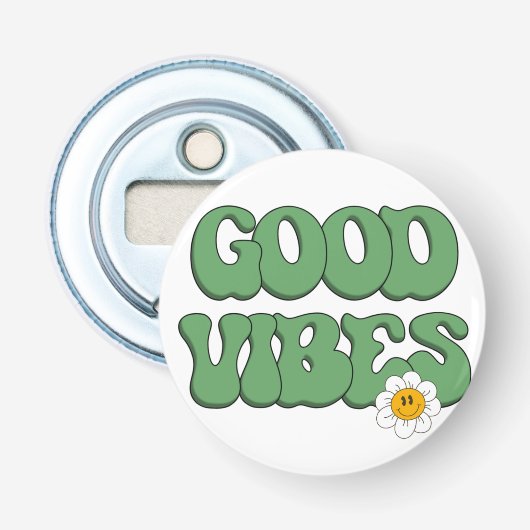 Goede Vibes Button Flesopener (Voorkant)