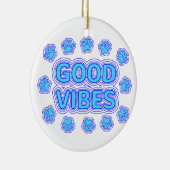 Goede Vibes Cartoon Dog schildert afdrukken Keramisch Ornament (Rechts)