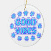 Goede Vibes Cartoon Dog schildert afdrukken Keramisch Ornament (Links)