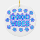 Goede Vibes Cartoon Dog schildert afdrukken Keramisch Ornament (Achterkant)