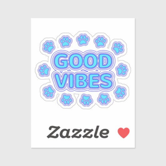 Goede Vibes Cartoon Dog schildert afdrukken Sticker (Vel)
