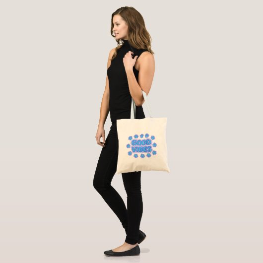 Goede Vibes Cartoon Dog schildert afdrukken Tote Bag (Voorkant (model))