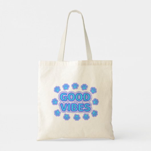 Goede Vibes Cartoon Dog schildert afdrukken Tote Bag (Achterkant)
