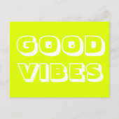 Goede Vibes chartreuse groen wit modern Briefkaart (Voorkant)