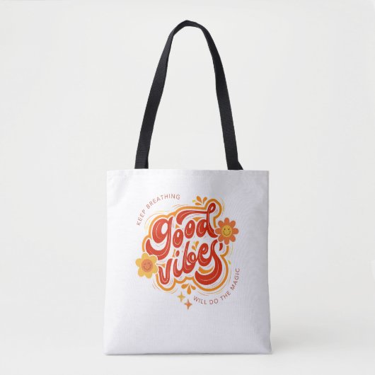 Goede Vibes Chic Elke dag Stijlvolle Canvas tas (Voorkant)