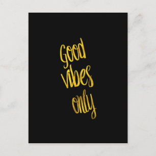 Goede Vibes citeert alleen Gold Faux Foil Vibe Quo Briefkaart