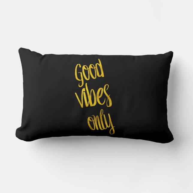 Goede Vibes citeert alleen Gold Faux Foil Vibe Quo Kussen (Voorkant)