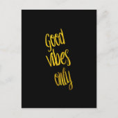 Goede Vibes citeert slechts gouden Faux Folie Vibe Briefkaart (Voorkant)