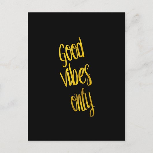 Goede Vibes citeert slechts gouden Faux Folie Vibe Briefkaart (Voorkant)