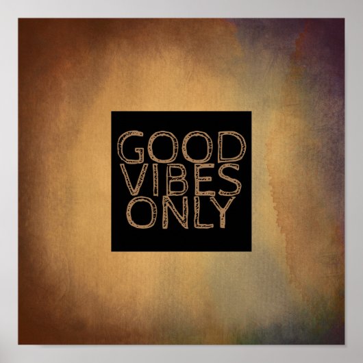 goede vibes citeren alleen poster wall art brown (Voorkant)
