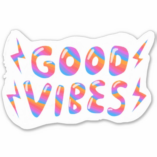 GOEDE VIBES Cute Colorful & Fun Sticker (Voorkant)