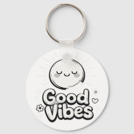 Goede Vibes Cute Smiley Sleutelhanger – Positief M