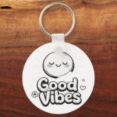 Goede Vibes Cute Smiley Sleutelhanger – Positief M (Voorkant)