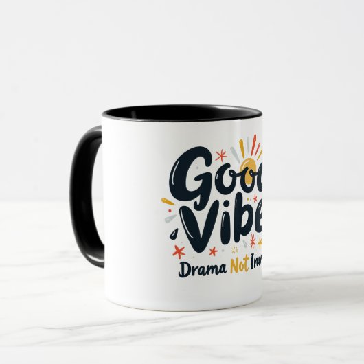 goede vibes drama Niet uitgenodigd Mok (Voorkant links)