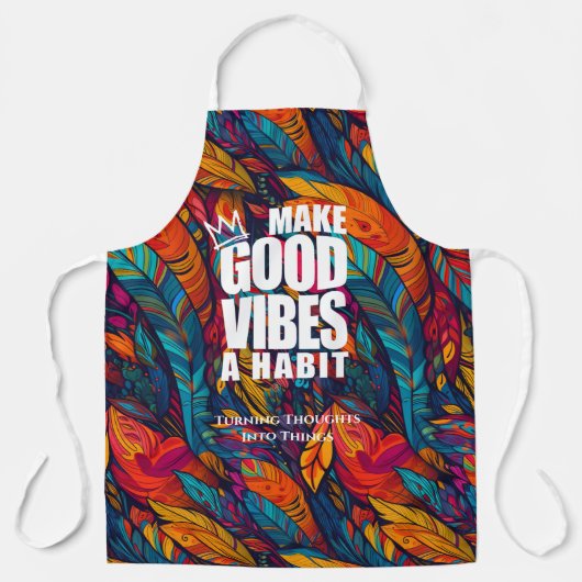 GOEDE VIBES EEN HABIT MAKEN | Apron Schort (Voorkant)