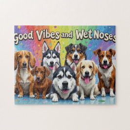 Goede vibes en natte neuzen Speelse doodles Legpuzzel