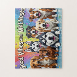 Goede vibes en natte neuzen Speelse doodles Legpuzzel