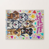 Goede vibes en natte neuzen Speelse doodles Legpuzzel (Horizontaal)