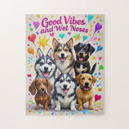 Goede vibes en natte neuzen Speelse doodles Legpuzzel