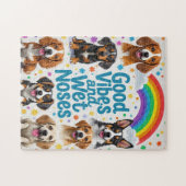 Goede vibes en natte neuzen Speelse doodles Legpuzzel (Horizontaal)