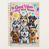 Goede vibes en natte neuzen Speelse doodles Planner (Voorkant)