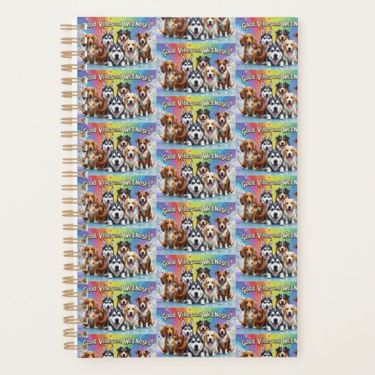 Goede vibes en natte neuzen Speelse doodles Planner (Voorkant)