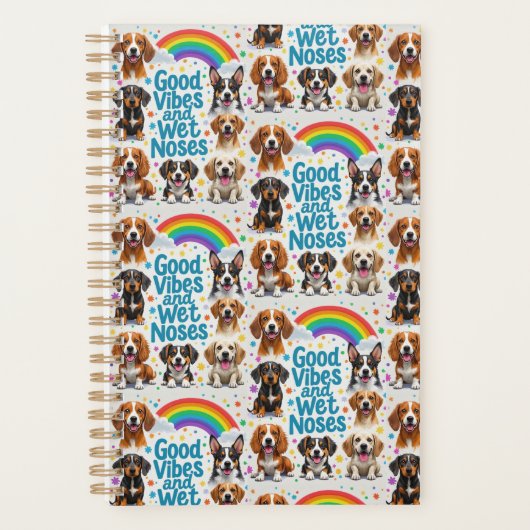 Goede vibes en natte neuzen Speelse doodles Planner (Voorkant)