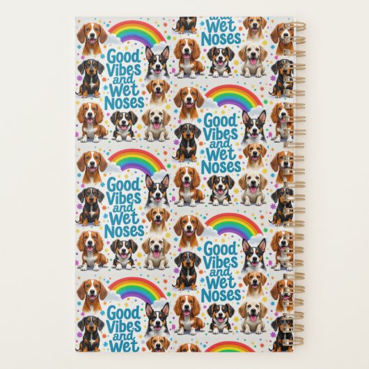Goede vibes en natte neuzen Speelse doodles Planner (Achterkant)