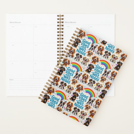 Goede vibes en natte neuzen Speelse doodles Planner (Display)